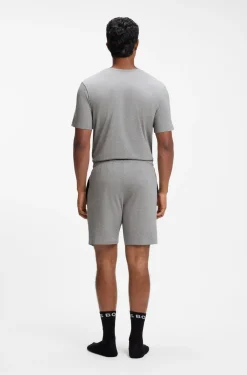 Stretch-cotton shorts with embroidered logo