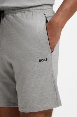 Stretch-cotton shorts with embroidered logo