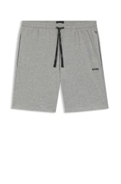 Stretch-cotton shorts with embroidered logo