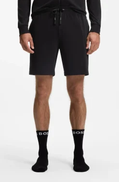 Stretch-cotton shorts with embroidered logo