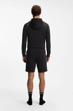 Stretch-cotton shorts with embroidered logo