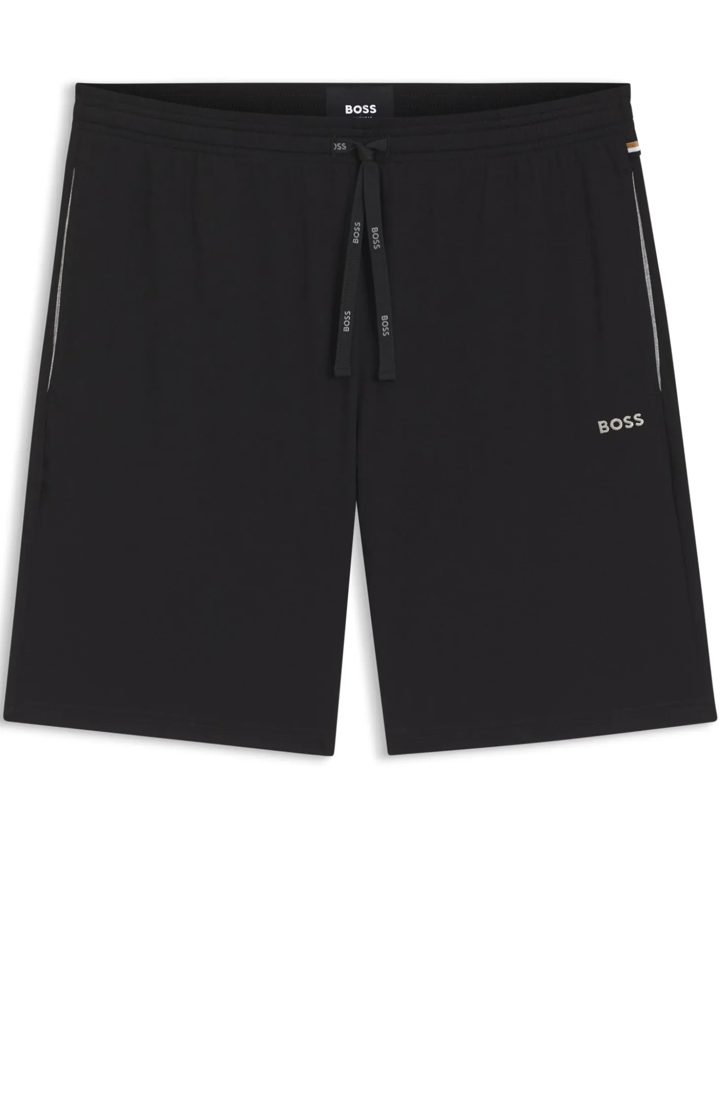 Stretch-cotton shorts with embroidered logo