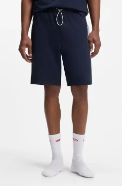Stretch-cotton shorts with logo tape