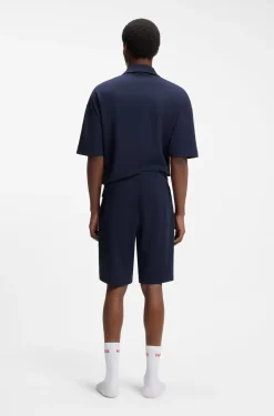 Stretch-cotton shorts with logo tape