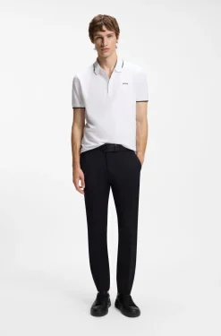 Stretch-cotton slim-fit polo shirt with contrast trims