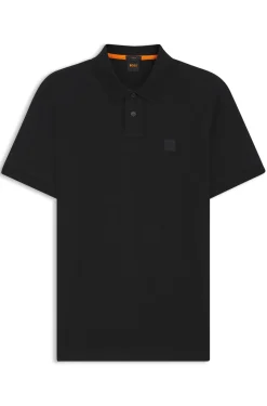 Stretch-cotton slim-fit polo shirt with logo patch