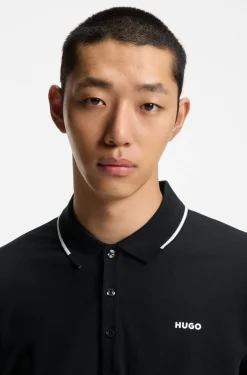 Stretch-cotton slim-fit polo shirt with contrast trims