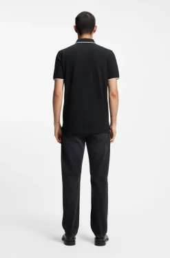 Stretch-cotton slim-fit polo shirt with contrast trims