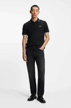Stretch-cotton slim-fit polo shirt with contrast trims