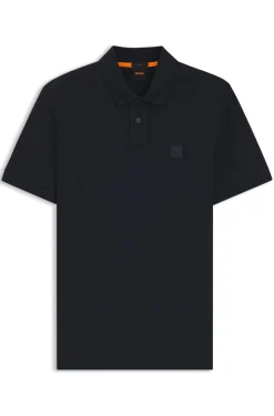 Stretch-cotton slim-fit polo shirt with logo patch