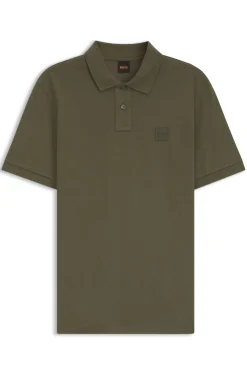 Stretch-cotton slim-fit polo shirt with logo patch