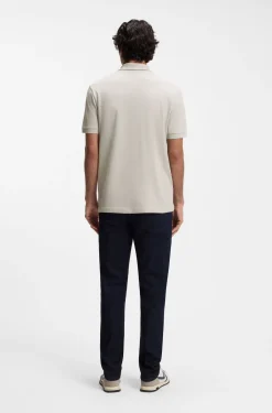 Stretch-cotton slim-fit polo shirt with logo patch