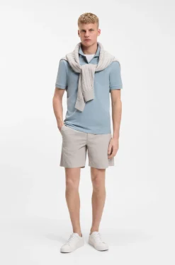 Stretch-cotton slim-fit polo shirt with logo patch