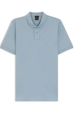 Stretch-cotton slim-fit polo shirt with logo patch