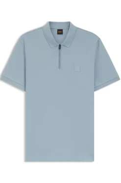Stretch-cotton slim-fit polo shirt with logo patch