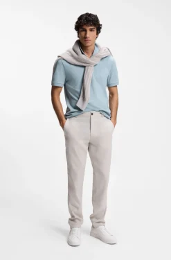 Stretch-cotton slim-fit polo shirt with logo patch