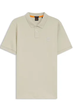 Stretch-cotton slim-fit polo shirt with logo patch