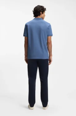 Stretch-cotton slim-fit polo shirt with logo patch