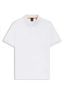 Stretch-cotton slim-fit polo shirt with logo patch