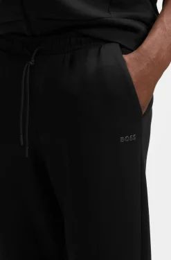 Stretch-cotton tracksuit bottoms with logo print