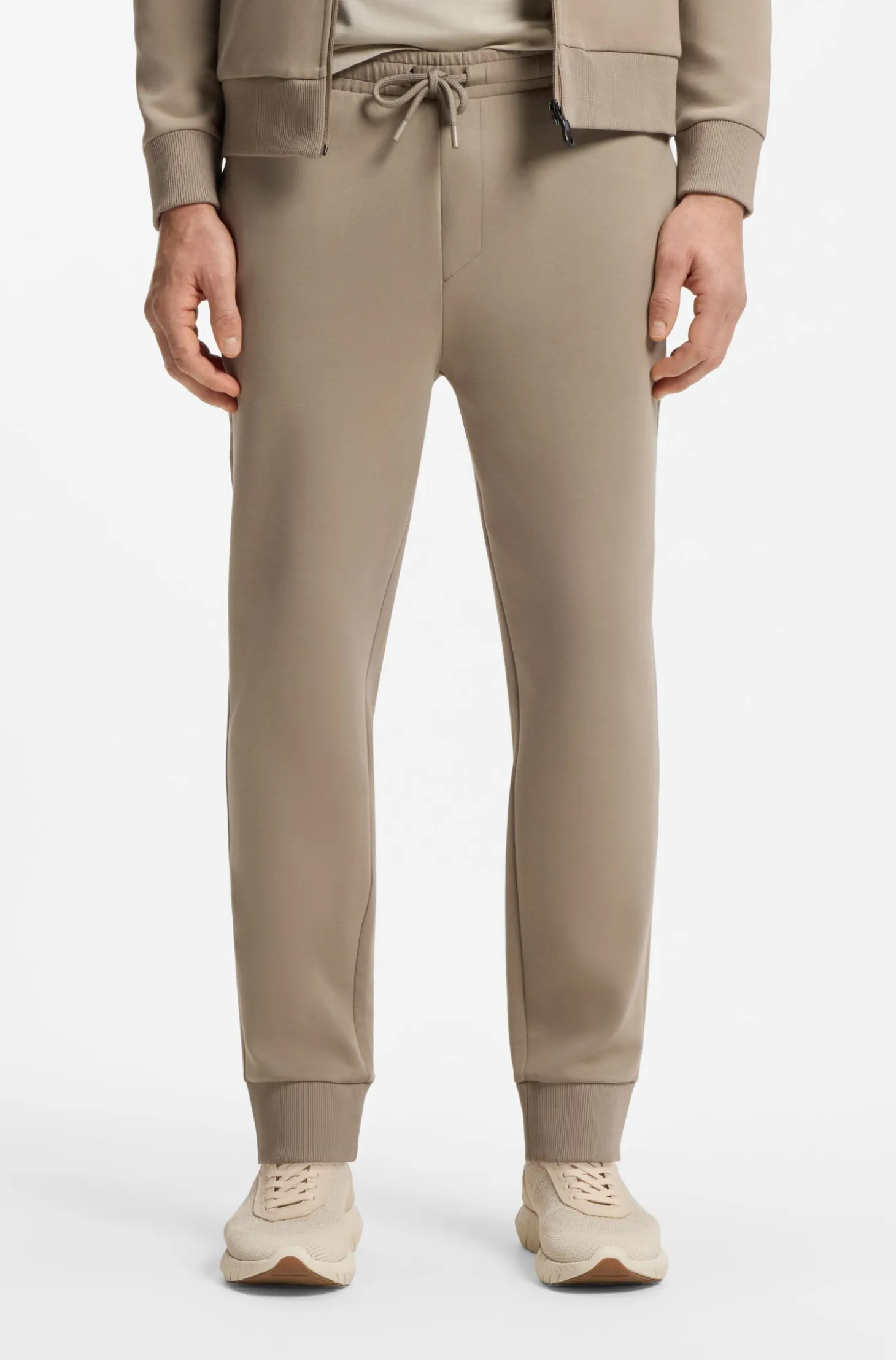Stretch-cotton tracksuit bottoms with logo detail
