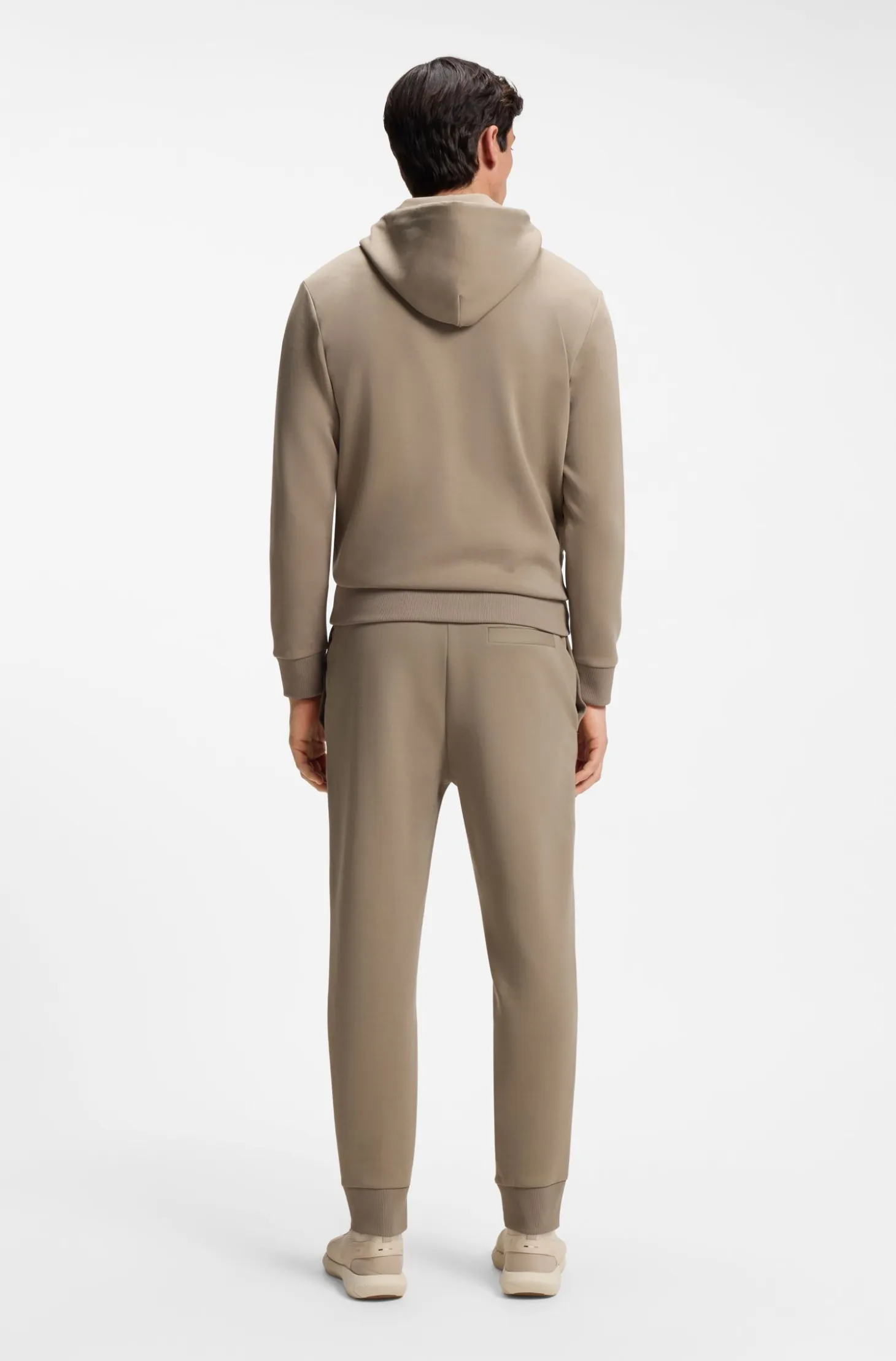 Stretch-cotton tracksuit bottoms with logo detail