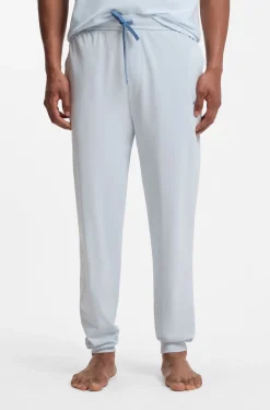 Stretch-cotton tracksuit bottoms with embroidered logo