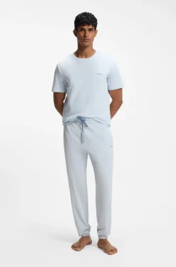 Stretch-cotton tracksuit bottoms with embroidered logo