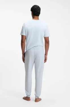 Stretch-cotton tracksuit bottoms with embroidered logo
