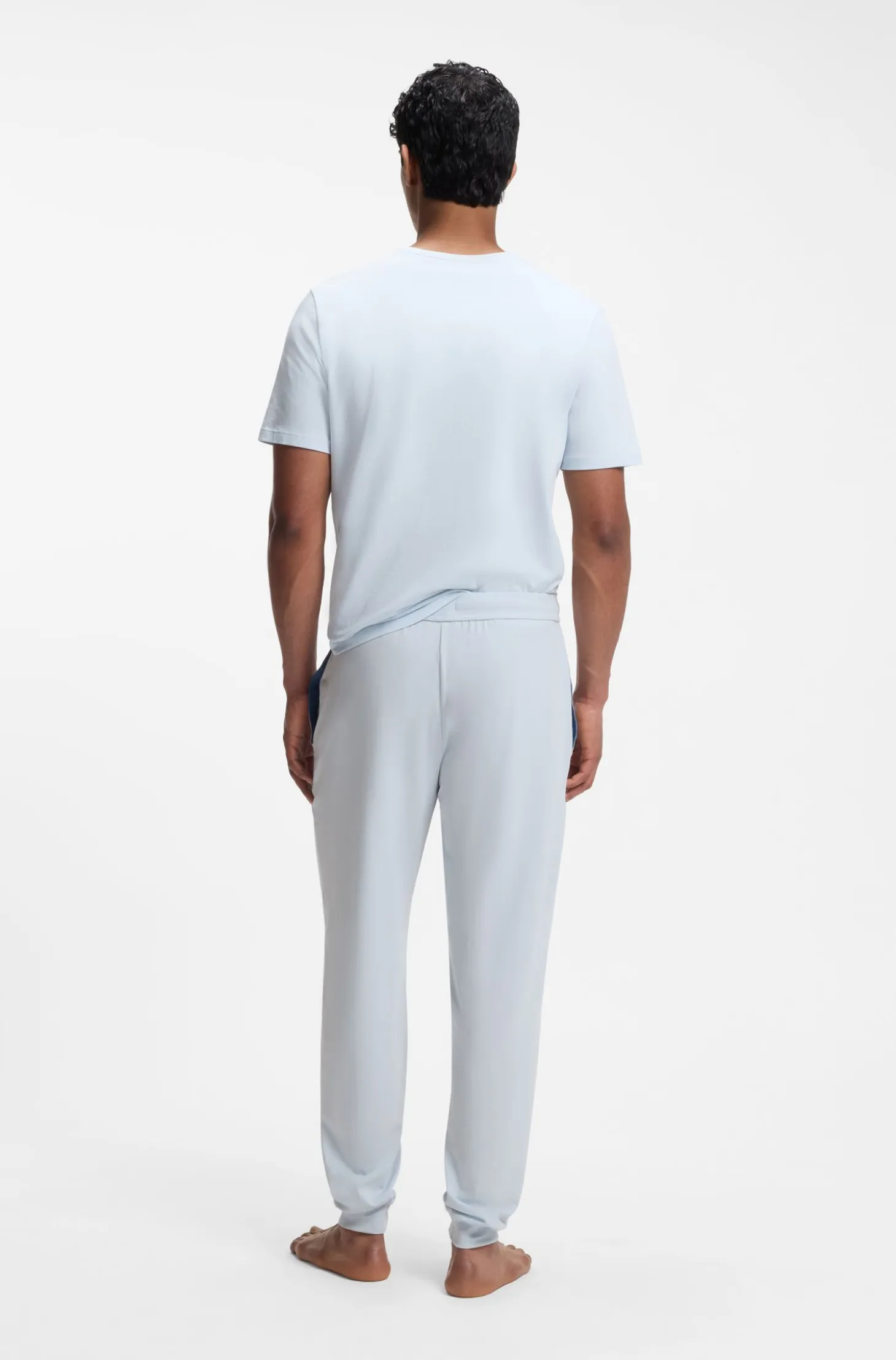 Stretch-cotton tracksuit bottoms with embroidered logo