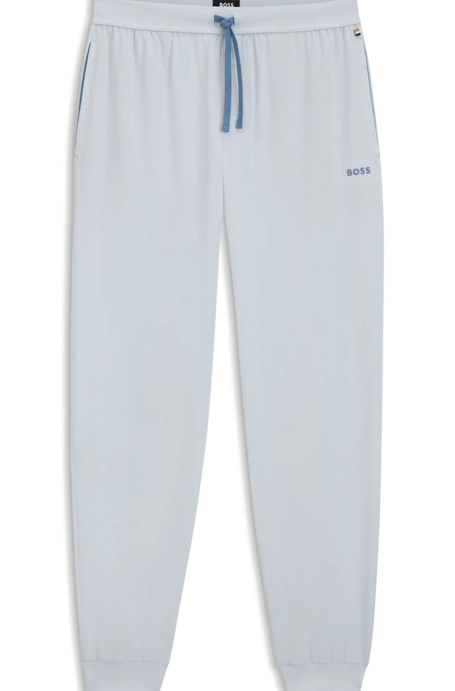 Stretch-cotton tracksuit bottoms with embroidered logo