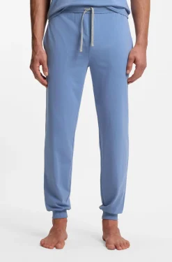 Stretch-cotton tracksuit bottoms with embroidered logo