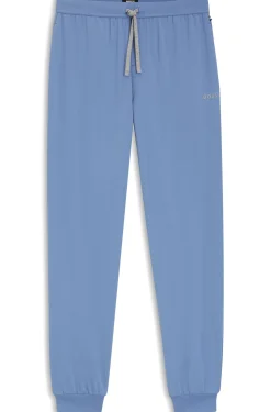 Stretch-cotton tracksuit bottoms with embroidered logo
