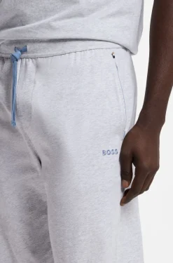 Stretch-cotton tracksuit bottoms with embroidered logo