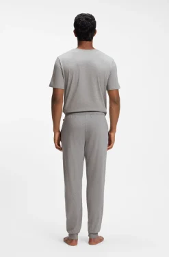 Stretch-cotton tracksuit bottoms with embroidered logo
