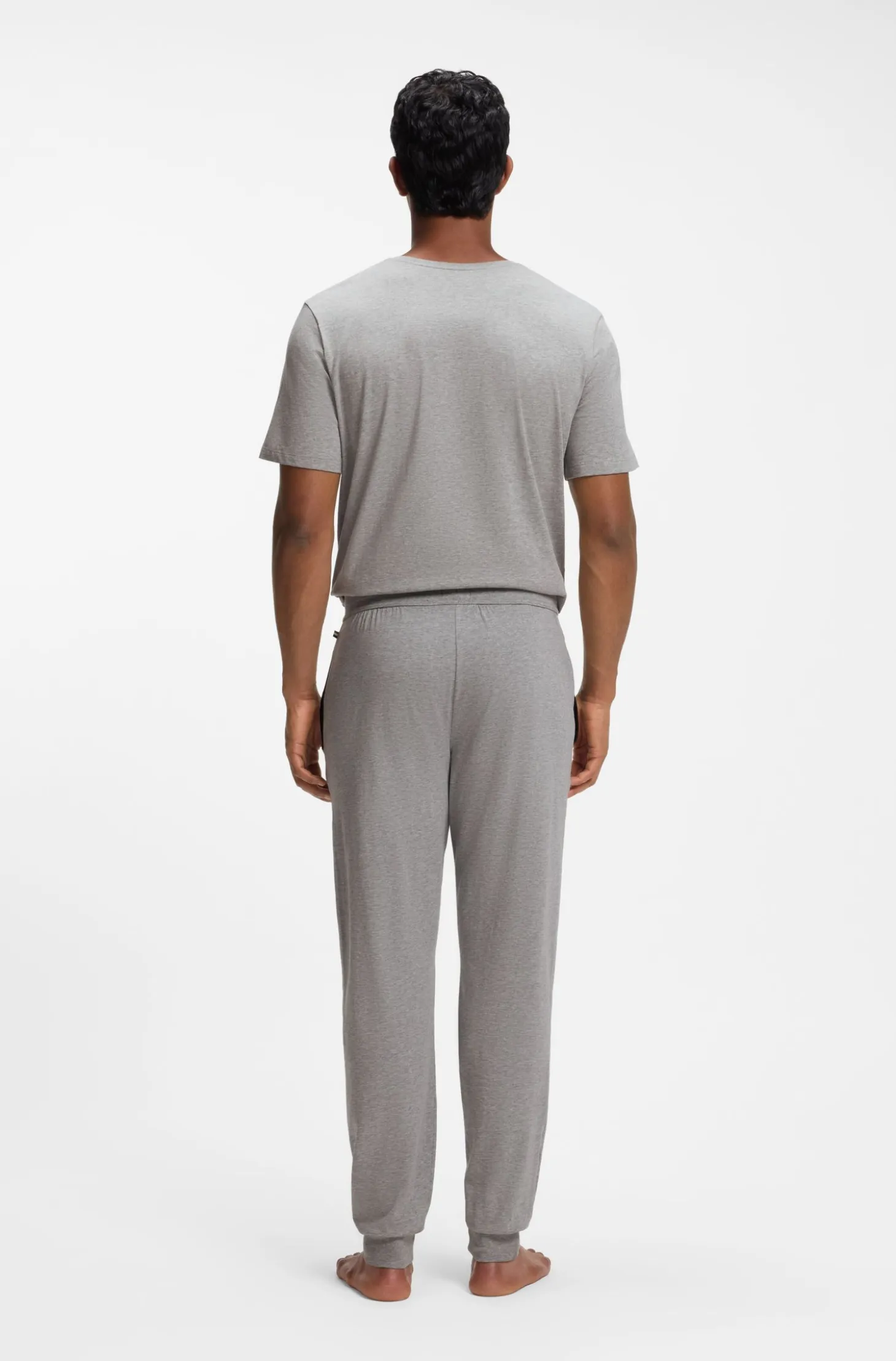 Stretch-cotton tracksuit bottoms with embroidered logo
