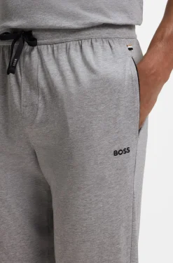 Stretch-cotton tracksuit bottoms with embroidered logo