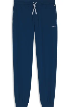 Stretch-cotton tracksuit bottoms with embroidered logo