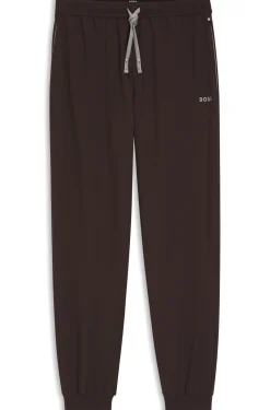 Stretch-cotton tracksuit bottoms with embroidered logo