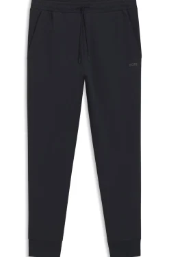 Stretch-cotton tracksuit bottoms with logo print