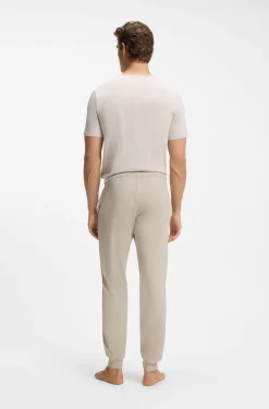 Stretch-cotton tracksuit bottoms with embroidered logo