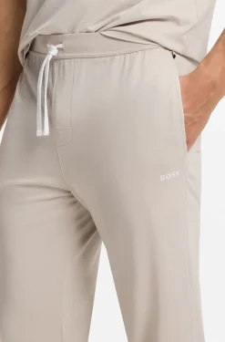 Stretch-cotton tracksuit bottoms with embroidered logo