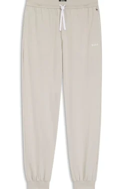 Stretch-cotton tracksuit bottoms with embroidered logo