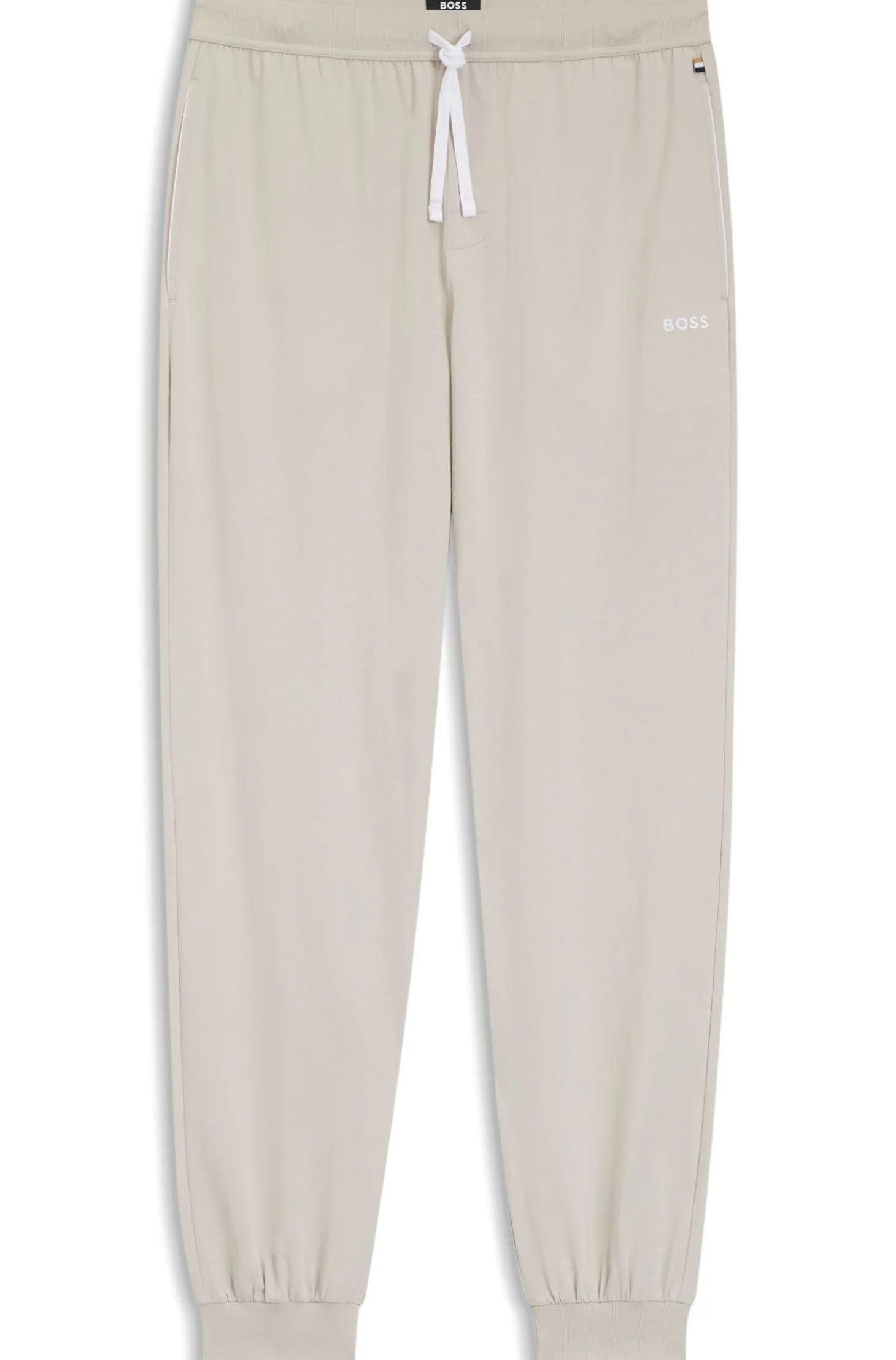 Stretch-cotton tracksuit bottoms with embroidered logo