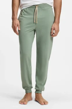 Stretch-cotton tracksuit bottoms with embroidered logo