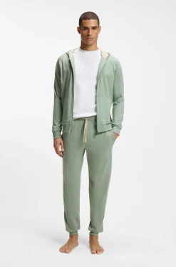 Stretch-cotton tracksuit bottoms with embroidered logo