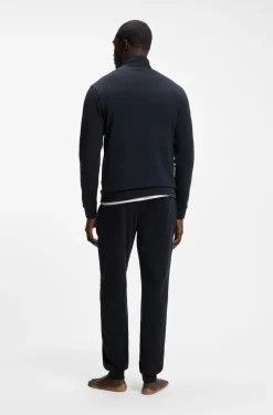 Stretch-cotton tracksuit set with logo and signature stripe