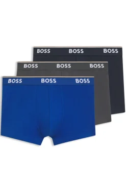 Stretch-cotton trunks with repeat logos