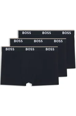 Stretch-cotton trunks with repeat logos