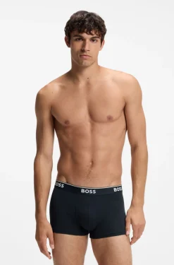 Stretch-cotton trunks with repeat logos